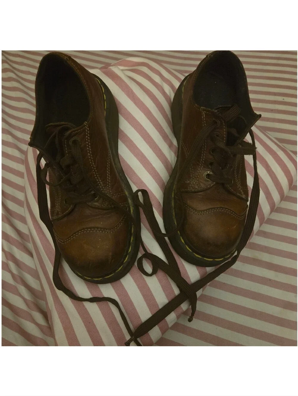 Vintage Y2K 90s Grunge Dr. Martens 8651 Platform Oxford Shoes Brown Leather Sz 7
